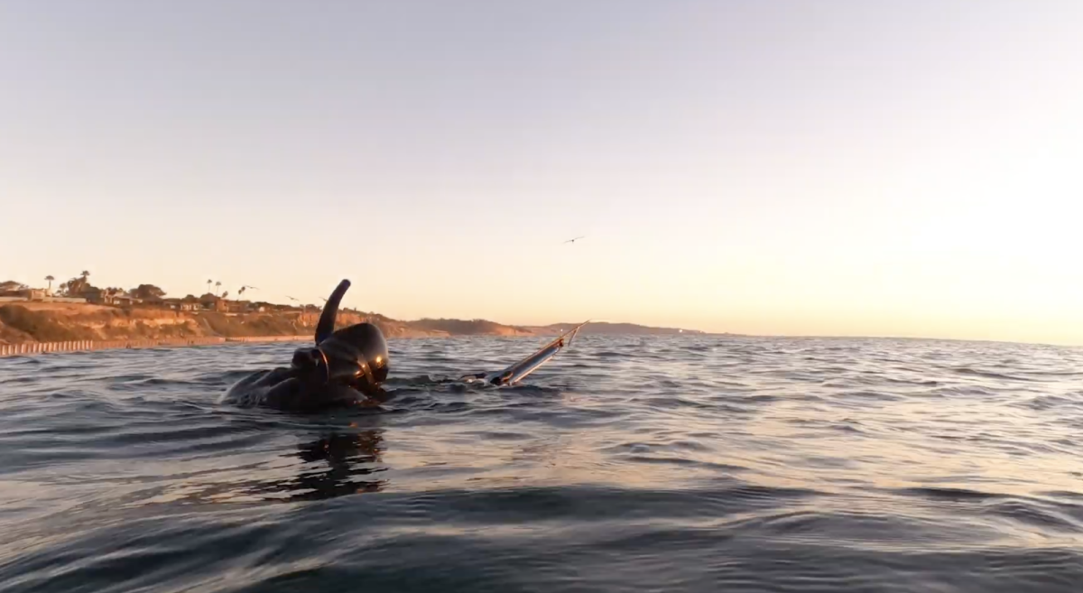 Jake Chontos (10) goes spearfishing in his free time outside of school. Chontos started this hobby as a way to escape and destress. Photo courtesy of Ken Dorrell. 